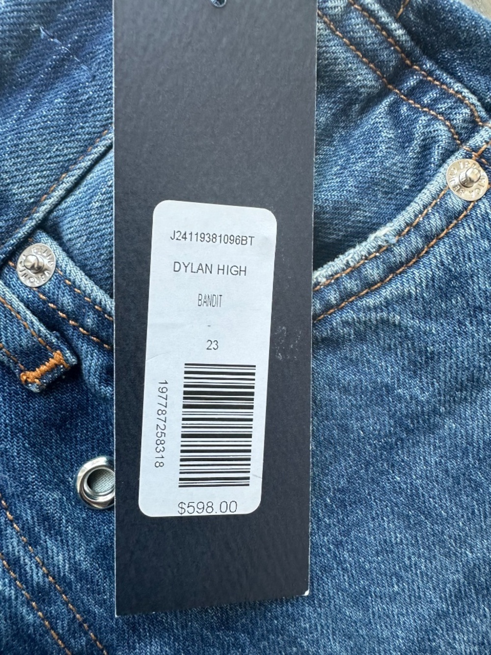 Veronica Beard DYLAN Straight Leg Grommet Bandit Jeans Jean With Tags - Size 23 - Picture 5 of 8